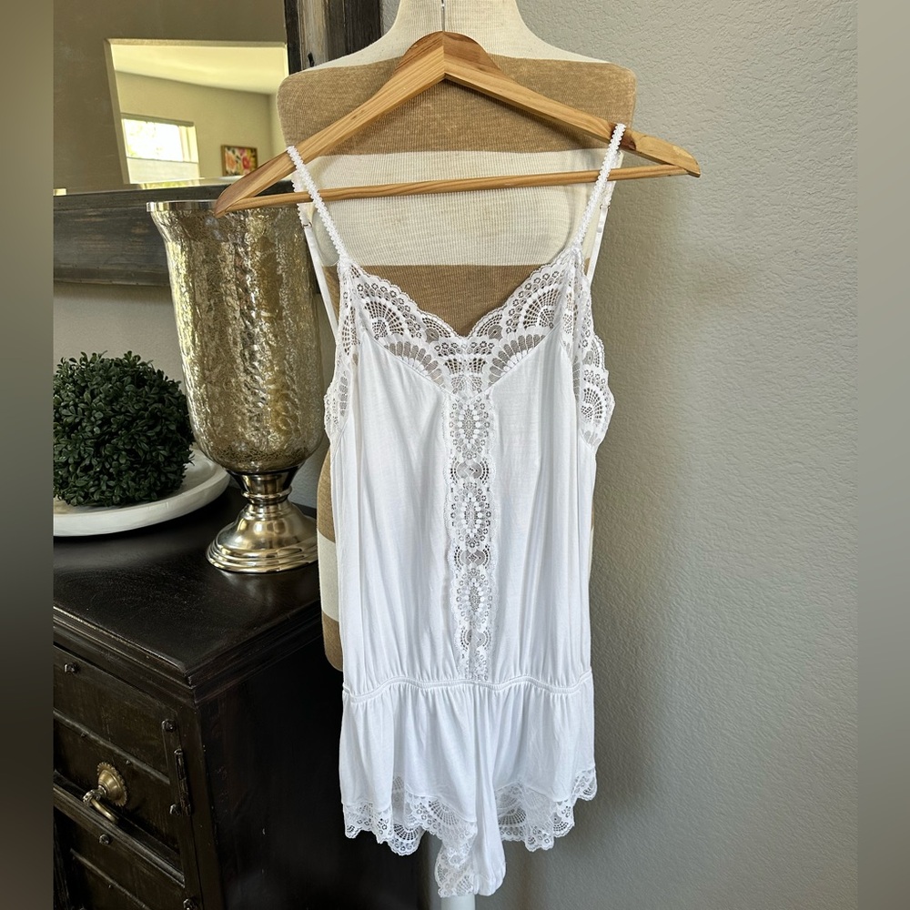 Eberjey White Lace Trim Pajama Set - Picture 5 of 6